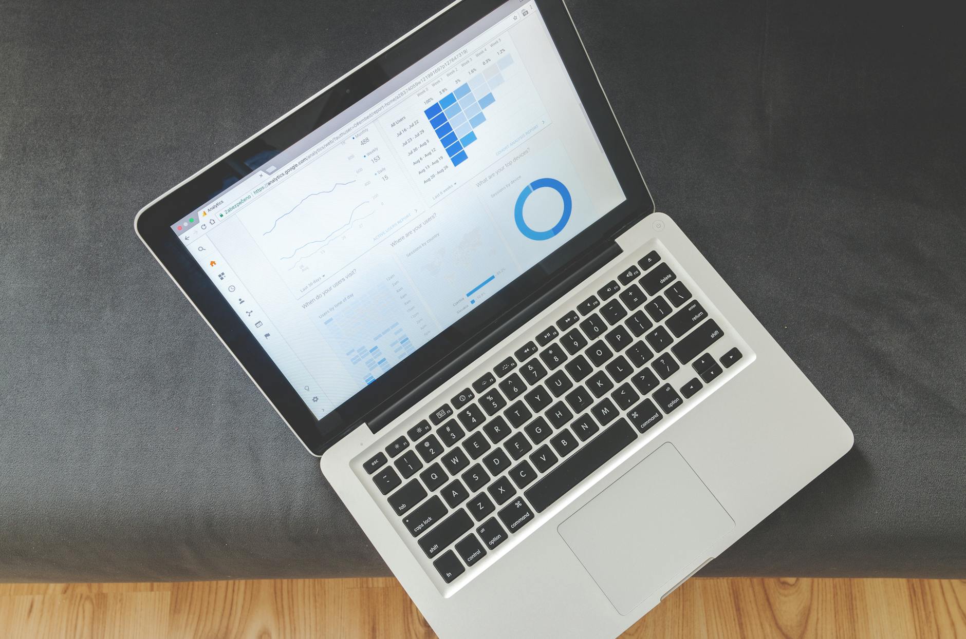 A laptop showing a cloud cost dashboard during a spend review.