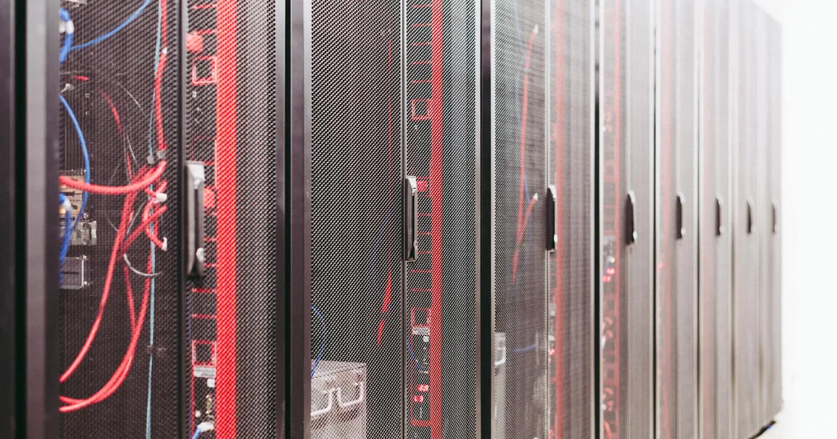 Data center storage racks used as a visual cue for EBS snapshot cost review