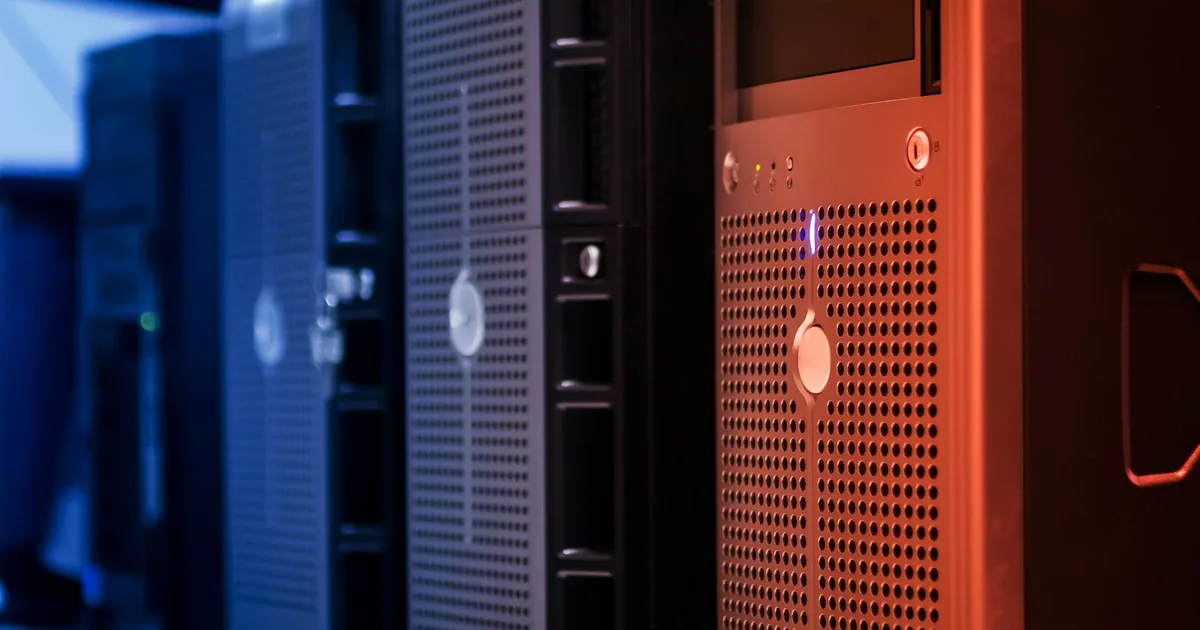 Server racks used as a visual cue for RDS database cost review